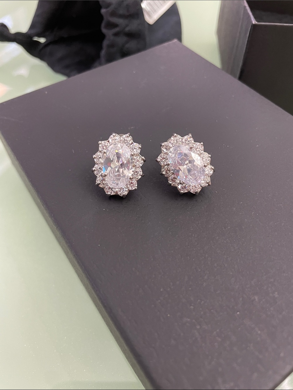 Diana Halo diamond earrings